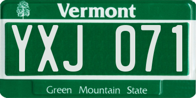 VT license plate YXJ071