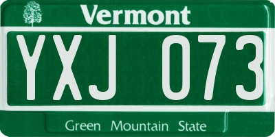 VT license plate YXJ073