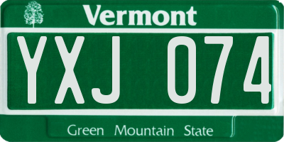 VT license plate YXJ074
