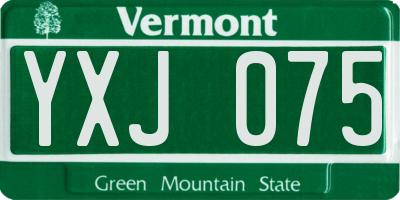 VT license plate YXJ075