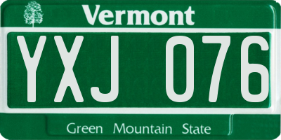 VT license plate YXJ076