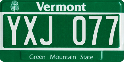 VT license plate YXJ077