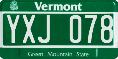VT license plate YXJ078