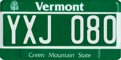 VT license plate YXJ080