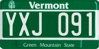 VT license plate YXJ091
