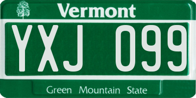 VT license plate YXJ099