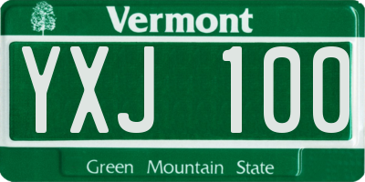 VT license plate YXJ100