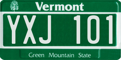 VT license plate YXJ101