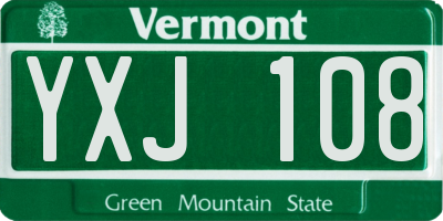 VT license plate YXJ108