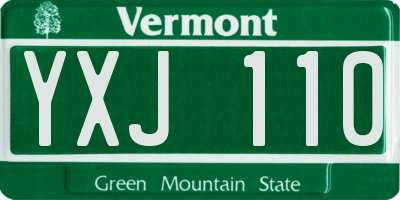 VT license plate YXJ110