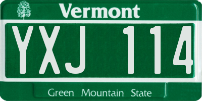 VT license plate YXJ114