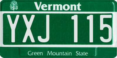 VT license plate YXJ115
