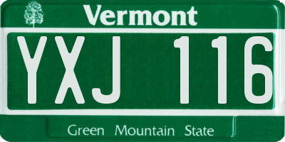 VT license plate YXJ116