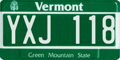 VT license plate YXJ118