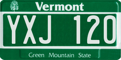 VT license plate YXJ120