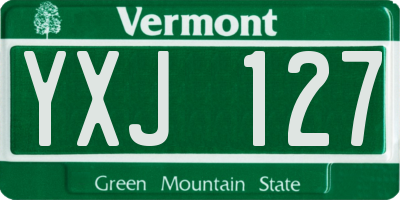 VT license plate YXJ127