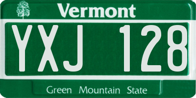 VT license plate YXJ128
