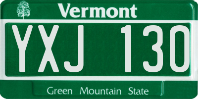 VT license plate YXJ130