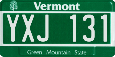 VT license plate YXJ131