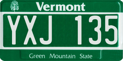VT license plate YXJ135