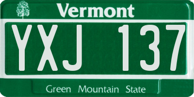 VT license plate YXJ137