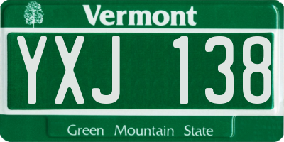 VT license plate YXJ138