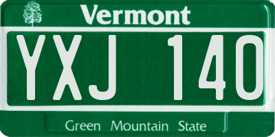 VT license plate YXJ140