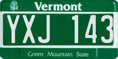 VT license plate YXJ143