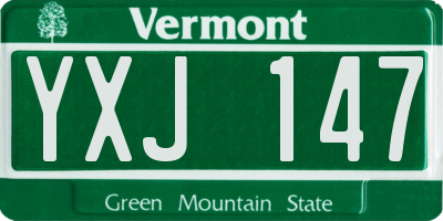 VT license plate YXJ147