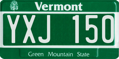 VT license plate YXJ150