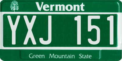 VT license plate YXJ151