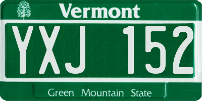 VT license plate YXJ152