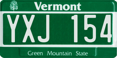 VT license plate YXJ154
