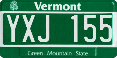 VT license plate YXJ155