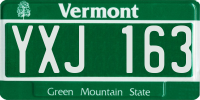 VT license plate YXJ163