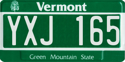 VT license plate YXJ165