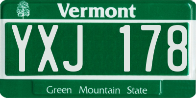 VT license plate YXJ178