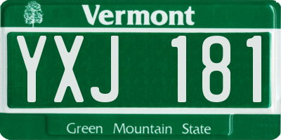 VT license plate YXJ181