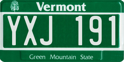VT license plate YXJ191