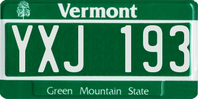 VT license plate YXJ193