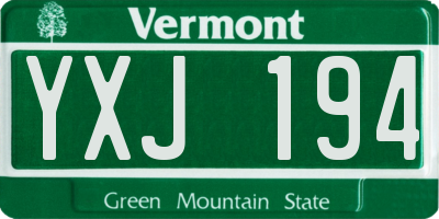 VT license plate YXJ194