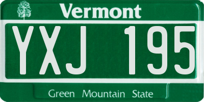 VT license plate YXJ195