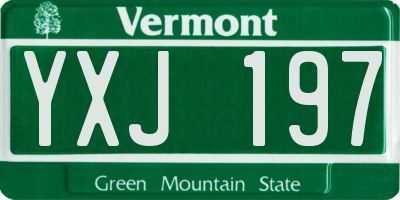VT license plate YXJ197