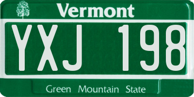 VT license plate YXJ198