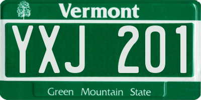 VT license plate YXJ201