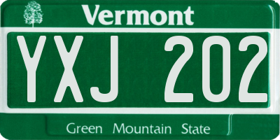 VT license plate YXJ202