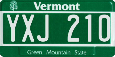VT license plate YXJ210