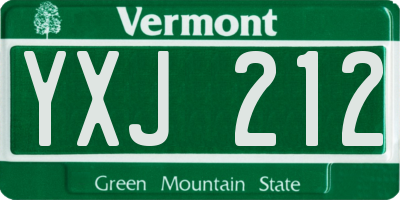 VT license plate YXJ212