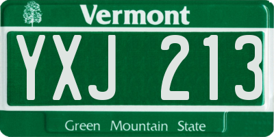 VT license plate YXJ213