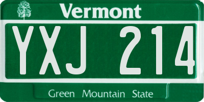 VT license plate YXJ214